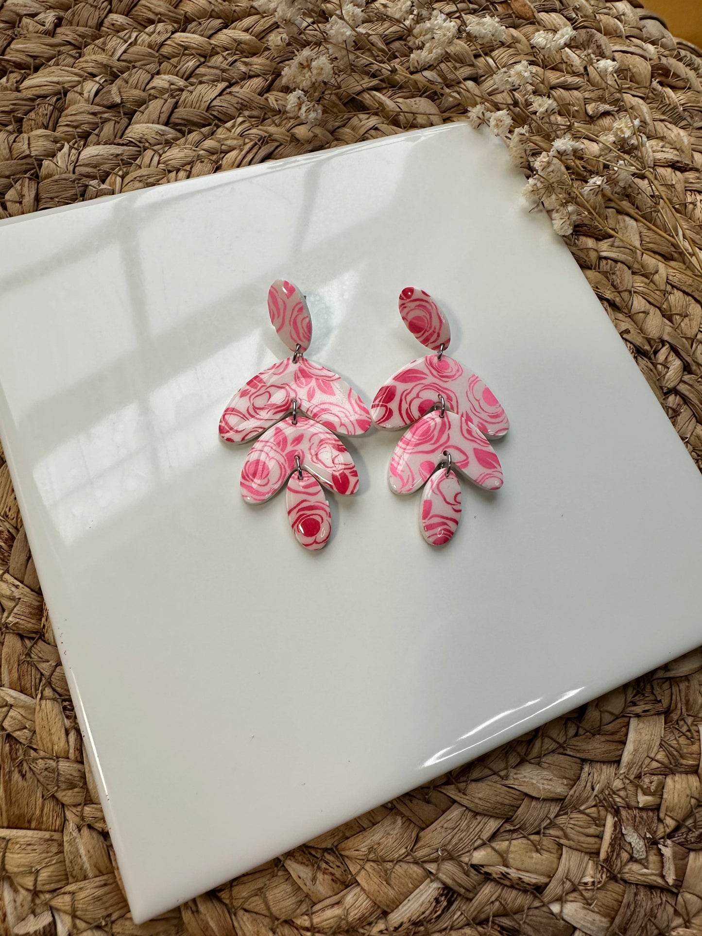 Pink & Red Cascading Dangle