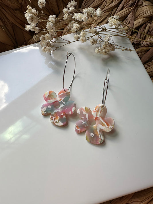 Stained Glass Flower Hoops